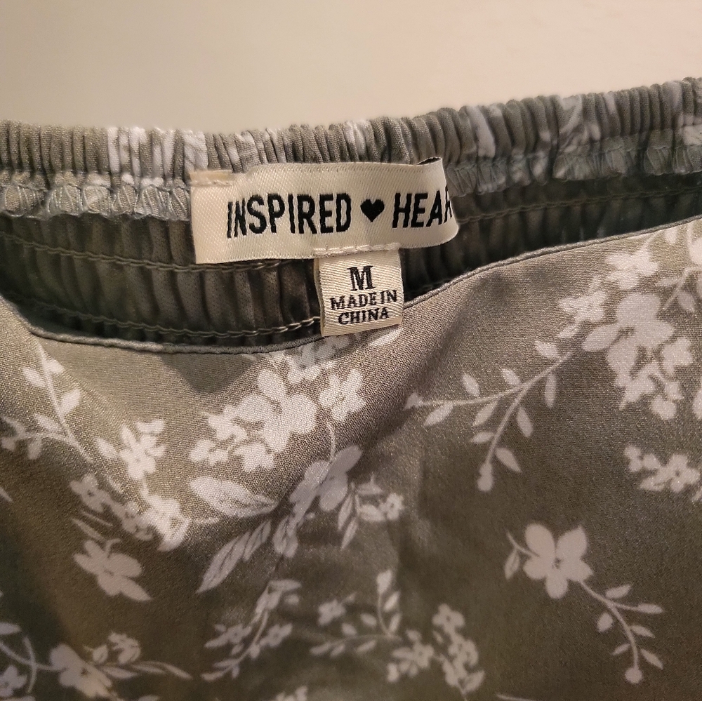 Inspired hearts medium light green and white dress. Never worn